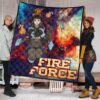 Fire Force Anime Premium Quilt Witch Maki Oze With Cute Baby Fire Artwork Galaxy Quilt Blanket 1