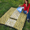 Focus Text In Column Eye Patterns Yellow Premium Quilt Blanket 9