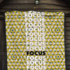 Focus Text In Column Eye Patterns Yellow Premium Quilt Blanket 7