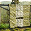 Focus Text In Column Eye Patterns Yellow Premium Quilt Blanket 13