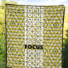 Focus Text In Column Eye Patterns Yellow Premium Quilt Blanket 5