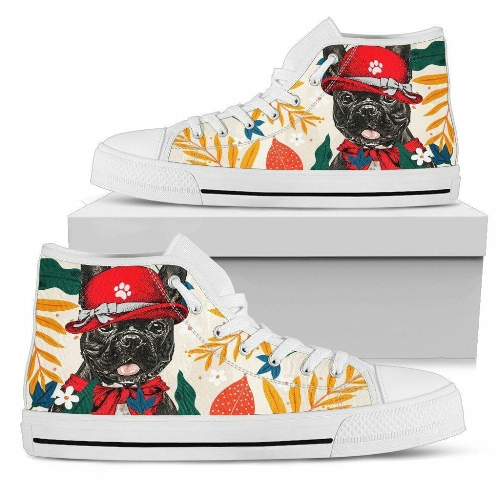 French Bulldog Dog Sneakers Women High Top Shoes Funny