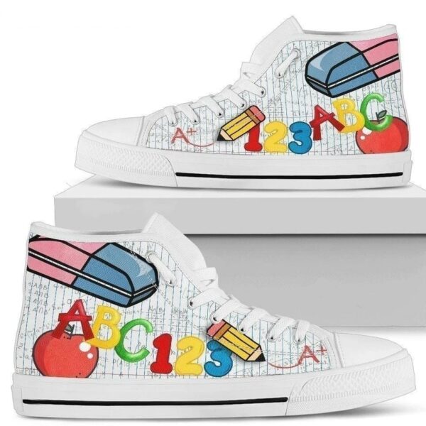 Funny Math Teacher Women High Top Shoes Gift Idea