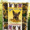 German Shepherd You Are My Sunshine Sunflower Quilt Blanket 5