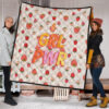 Girl Power GRL PWR Cute Strawberry Patterns Premium Quilt Blanket 1