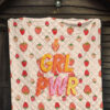 Girl Power GRL PWR Cute Strawberry Patterns Premium Quilt Blanket 7