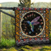 Graphic Art Humming Bird Quilt Blanket Gift Idea 9