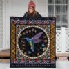 Graphic Art Humming Bird Quilt Blanket Gift Idea 21