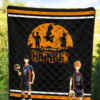 Haikyuu Anime Premium Quilt - Hinata Shoyo And Kageyama Play Volleyball Silhouette Quilt Blanket 5