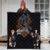 Haikyuu Anime Premium Quilt - Kageyama And Hinata Volleyball Club Raven Shadow Quilt Blanket 3