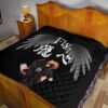 Haikyuu Anime Premium Quilt - Lonely Hinata Shoyo Fly Crow Grey Wings Quilt Blanket 19