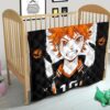 Haikyuu Anime Premium Quilt - Shouyou Hinata 10 High School Raven Black Orange Quilt Blanket 21