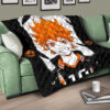 Haikyuu Anime Premium Quilt - Shouyou Hinata 10 High School Raven Black Orange Quilt Blanket 17