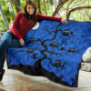 Halloween Premium Quilt | Black Owl On Tree Branch At Night Quilt Blanket 11