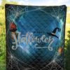 Halloween Premium Quilt | Blue Halloween Night Sky With Spider Web Quilt Blanket 5