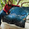 Halloween Premium Quilt | Blue Halloween Night Sky With Spider Web Quilt Blanket 11