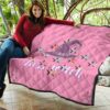 Halloween Premium Quilt | Boss Witch Hat Star Patterns Pink Quilt Blanket 11