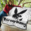 Halloween Premium Quilt | Creep Bunny Sharp Teeth Rabbit Silhouette Quilt Blanket 11