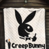 Halloween Premium Quilt | Creep Bunny Sharp Teeth Rabbit Silhouette Quilt Blanket 7