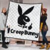 Halloween Premium Quilt | Creep Bunny Sharp Teeth Rabbit Silhouette Quilt Blanket 1