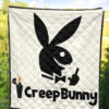 Halloween Premium Quilt | Creep Bunny Sharp Teeth Rabbit Silhouette Quilt Blanket 5