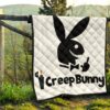 Halloween Premium Quilt | Creep Bunny Sharp Teeth Rabbit Silhouette Quilt Blanket 13