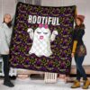 Halloween Premium Quilt | Cute Bootiful Ghost Make A Wish Witch Hat Quilt Blanket 1