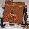 Halloween Premium Quilt - Hi We Love Halloween Smiling Pumpkin Harvest Quilt Blanket 1