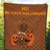 Halloween Premium Quilt - Hi We Love Halloween Smiling Pumpkin Harvest Quilt Blanket 5