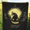 Halloween Premium Quilt | Jack Skellington On Hill Oogie Boogie Hat Silhouette Quilt Blanket 5