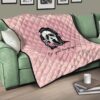 Halloween Premium Quilt | No You Hang Up Funny Ghostface Calling Pink Hearts Quilt Blanket 17