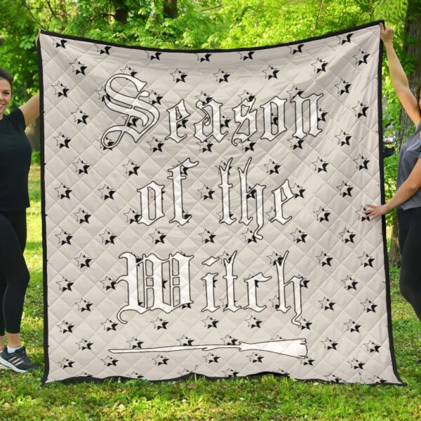 Halloween Premium Quilt | Season Of The Witch Broom Star Patterns Quilt Blanket