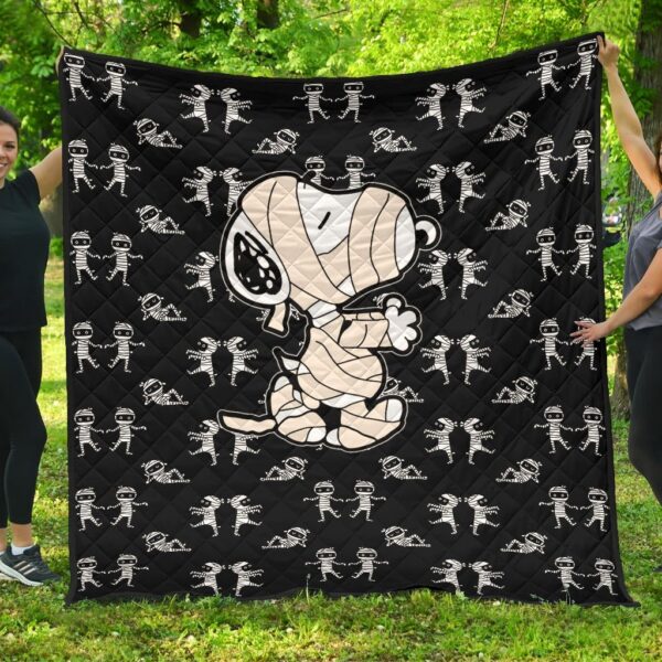 Halloween Premium Quilt | Snoopy Cosplay Mummy Zombie Patterns Quilt Blanket