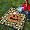 Halloween Premium Quilt | Snoopy Sleeping On Pumpkin Mickey Face Patterns Quilt Blanket 9