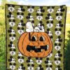 Halloween Premium Quilt | Snoopy Sleeping On Pumpkin Mickey Face Patterns Quilt Blanket 5