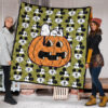 Halloween Premium Quilt | Snoopy Sleeping On Pumpkin Mickey Face Patterns Quilt Blanket 1