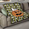 Halloween Premium Quilt | Snoopy Sleeping On Pumpkin Mickey Face Patterns Quilt Blanket 15