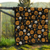 Halloween Premium Quilt | Symbols Pumpkin Emotions Skull Witch Hat Quilt Blanket 13