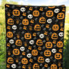 Halloween Premium Quilt | Symbols Pumpkin Emotions Skull Witch Hat Quilt Blanket 5