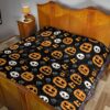 Halloween Premium Quilt | Symbols Pumpkin Emotions Skull Witch Hat Quilt Blanket 19