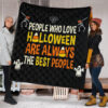 Halloween Premium Quilt | The Best People Love Halloween Dabbing Skeleton Quilt Blanket 1