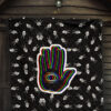 Hand Eye Hamsa Hand Skeleton Hand Patterns Premium Quilt Blanket 7