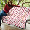 H-appy GG Dino Cute Red Heart Patterns Premium Quilt Blanket 11