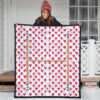 H-appy GG Dino Cute Red Heart Patterns Premium Quilt Blanket 3