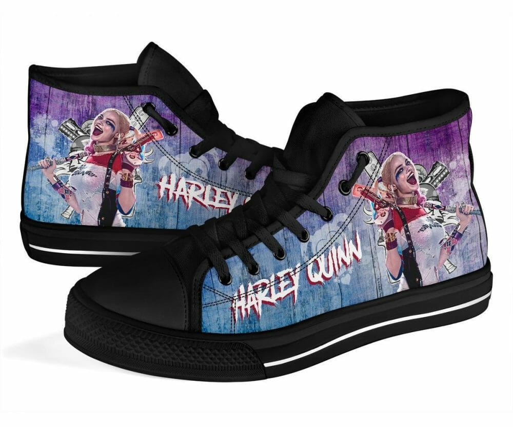Harley Quinn Sneakers High Top Shoes Amazing Fan Gift Idea | All Day Tee