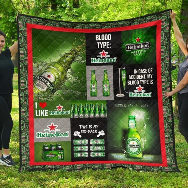 Heineken Quilt Blanket Funny Gift For Beer Lover