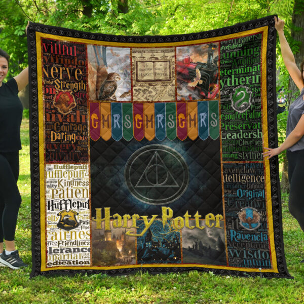 Hogwarts Houses GMRS Harry Potter Premium Quilt Blanket Movie Home Decor Custom For Fans