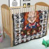 Horror Movie Chucky Wanna Play Horror Characters Game Mode Patterns Premium Quilt Blanket 21