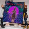 Horror Movie Deathly Cyborg Alien And Robot Retrowave Premium Quilt Blanket 1