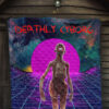 Horror Movie Deathly Cyborg Alien And Robot Retrowave Premium Quilt Blanket 7